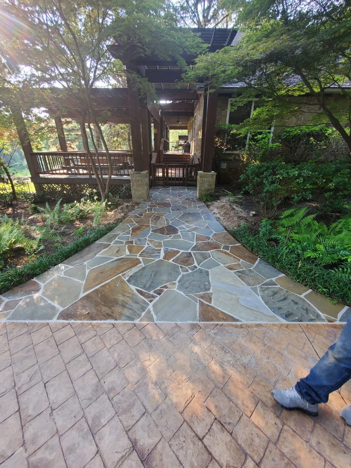 Flagstone Walkway Installation